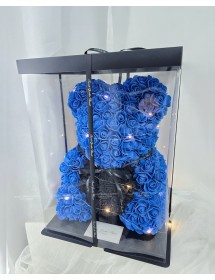 玫瑰熊 (寶藍色x黑色心)