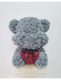 SHY BEAR (灰色x酒紅色心)
