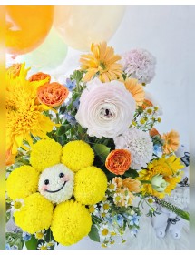 橙黃色笑哈哈花盒