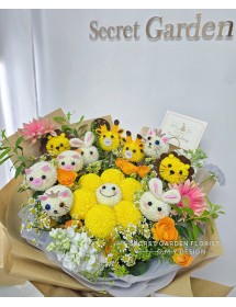 笑哈哈 x 動物家族鮮花束