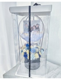 Blue4 保鮮花水晶球花盒