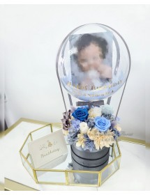 Blue4 保鮮花水晶球花盒