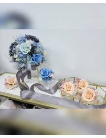 灰藍色系花球(保鮮花)