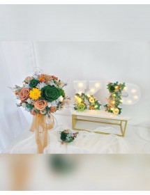 复古綠色花球(保鮮花)
