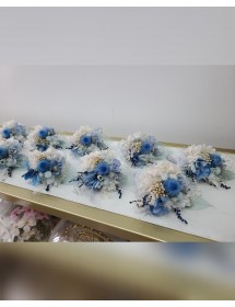 粉藍色千日紅襟花(保鮮花)