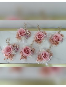 裸粉 x 白色系手花(保鮮花)