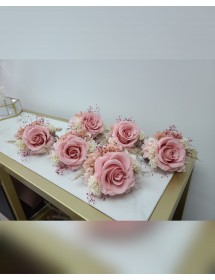 裸粉 x 白色系襟花(保鮮花)